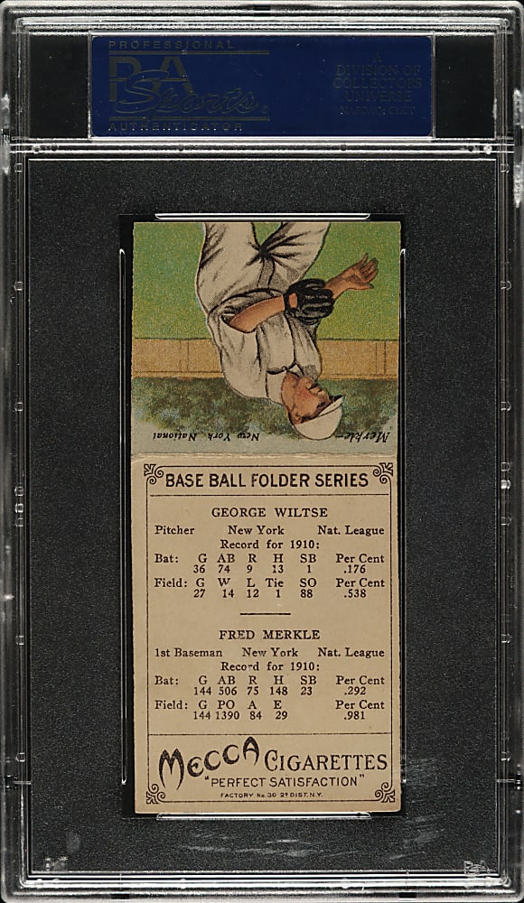 1911 T201 Mecca Double Folder Wiltse/Merkle PSA EX 5
