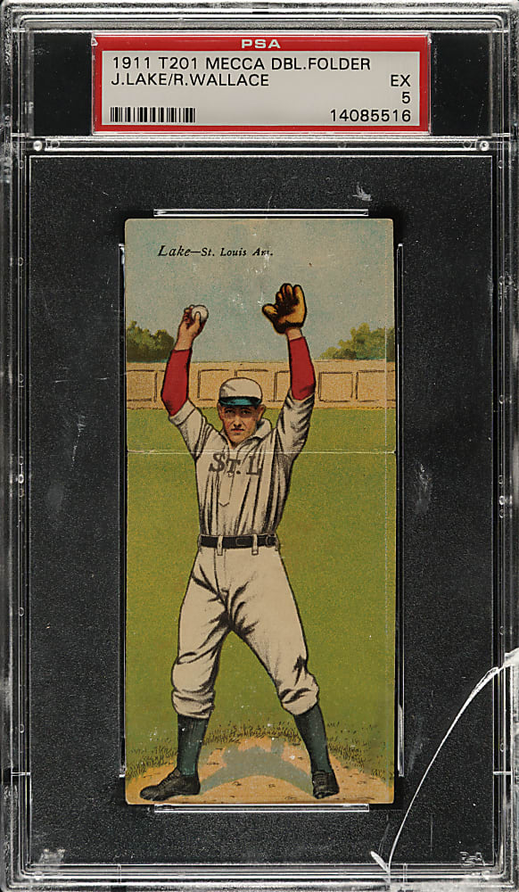 1911 T201 Mecca Double Folders Bobby Wallace/Lake PSA EX 5