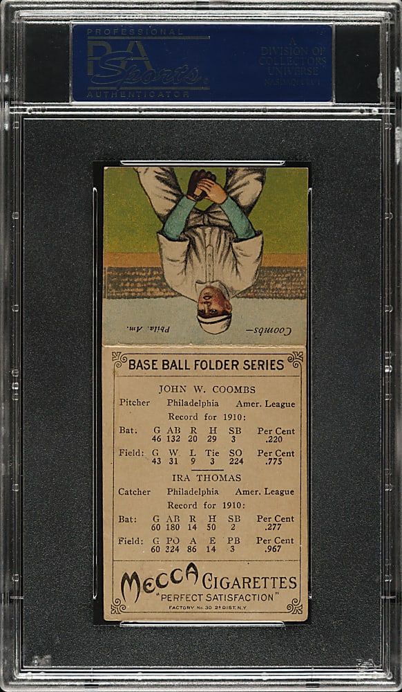 1911 T201 Mecca Double Folders Thomas/Coombs PSA VG-EX 4