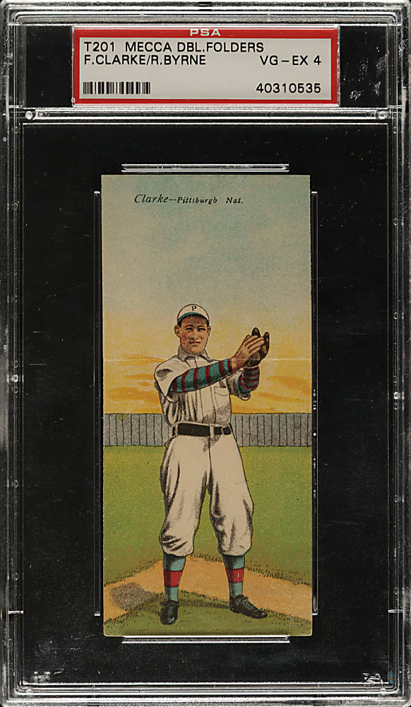 1911 T201 Mecca Double Folder Fred Clarke/Byrne PSA VG-EX 4