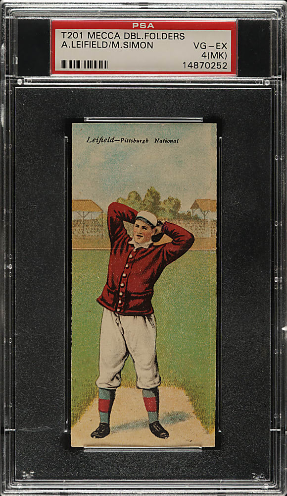 1911 T201 Mecca Double Folder Leifield/Simon PSA VG-EX 4
