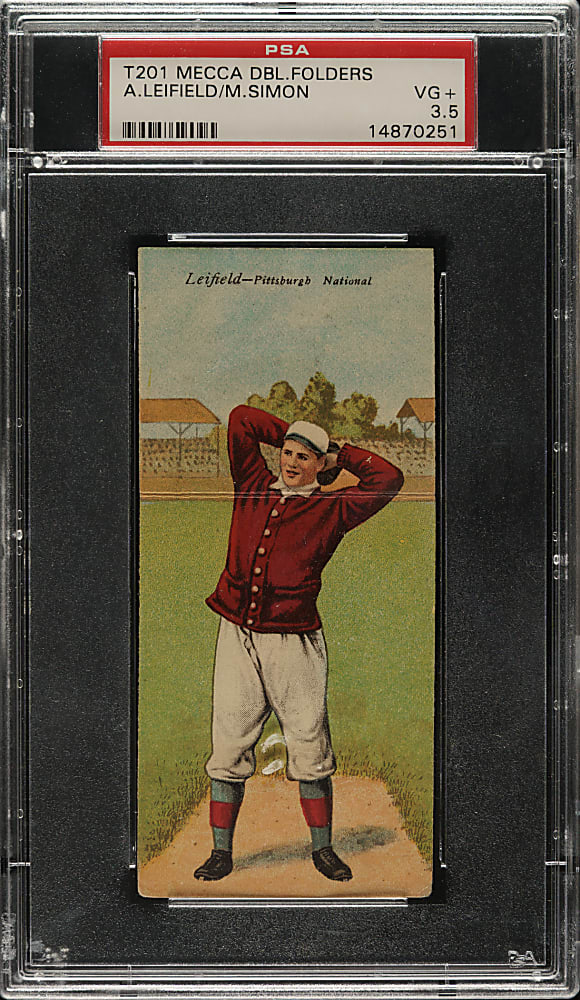 1911 T201 Mecca Double Folder Leifield/Simon PSA VG+ 3.5