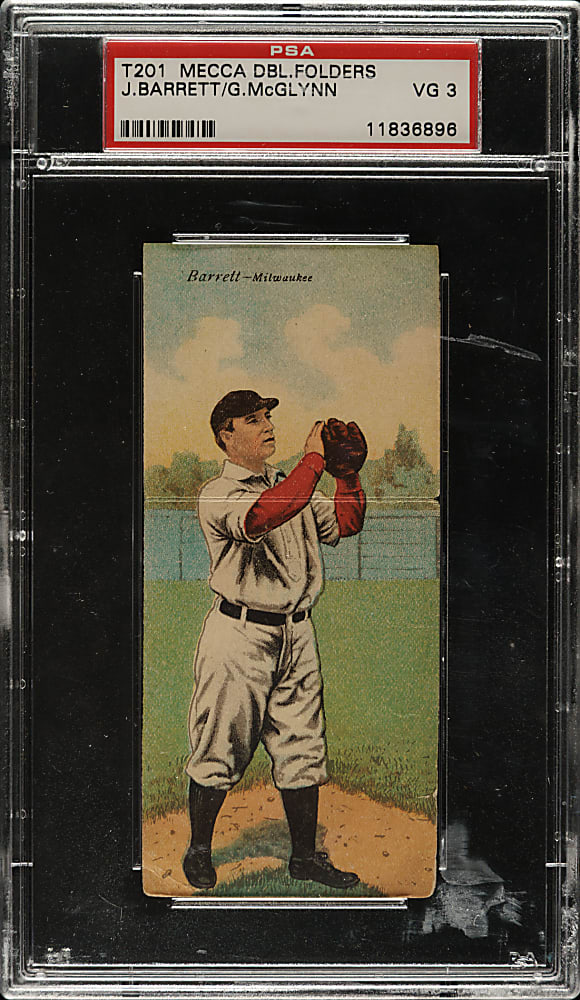 1911 T201 Mecca Double Folder Barrett/McGlynn PSA VG 3