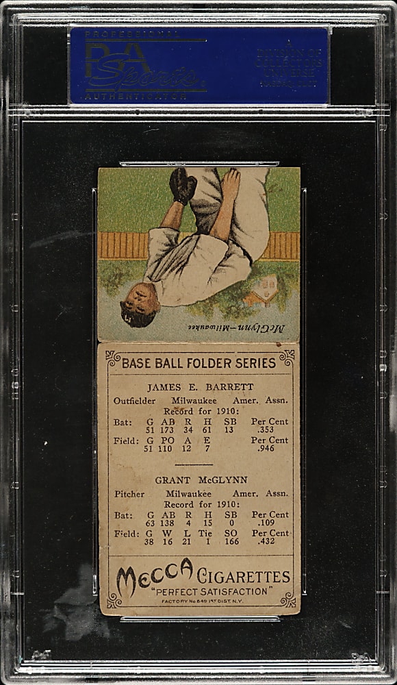 1911 T201 Mecca Double Folder Barrett/McGlynn PSA VG 3