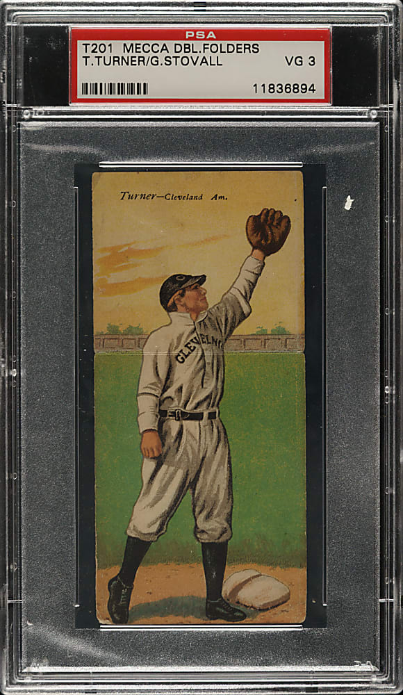 1911 T201 Mecca Double Folder Turner/Stovall PSA VG 3