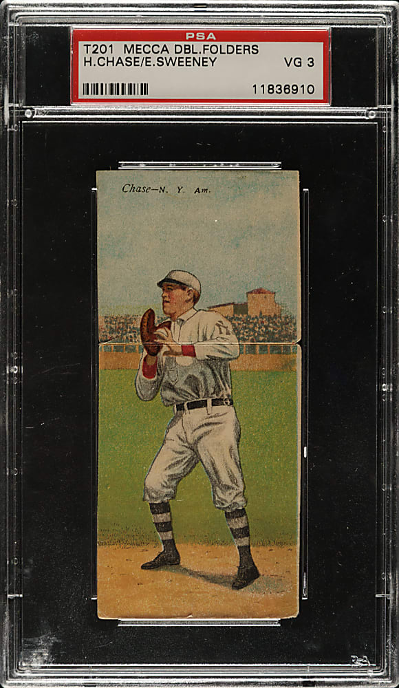 1911 T201 Mecca Double Folder Hal Chase/Sweeney PSA VG 3