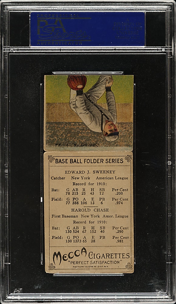 1911 T201 Mecca Double Folder Hal Chase/Sweeney PSA VG 3