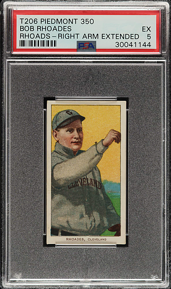 1909-1911 T206 White Border Bob Rhoades Right Arm Extended PSA EX 5