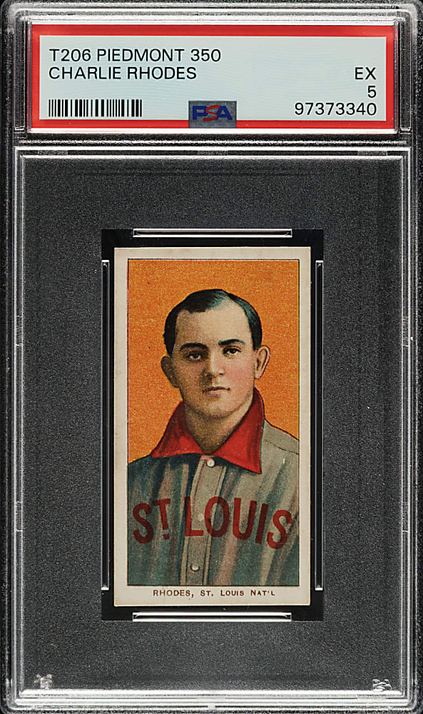 1909-1911 T206 White Border Charlie Rhodes PSA EX 5