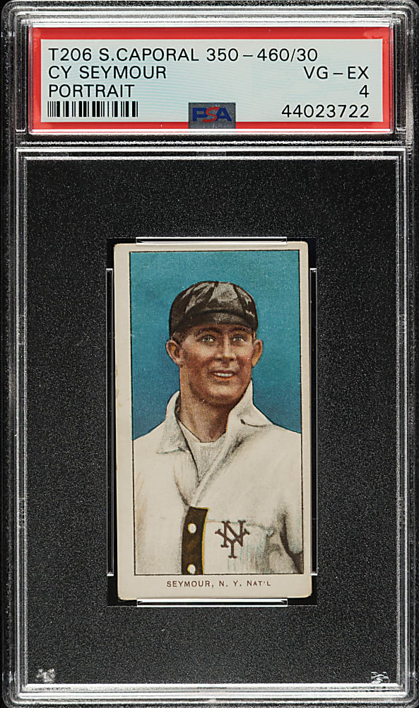 1909-1911 T206 White Border Cy Seymour Portrait PSA VG-EX 4