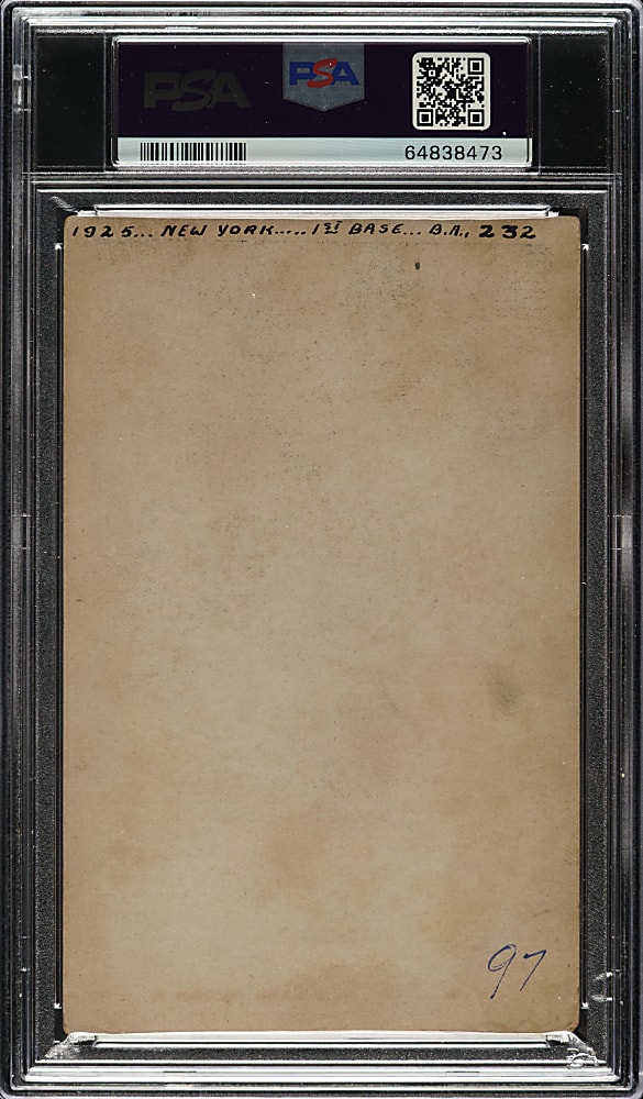 1923-1924 Exhibits Wally Pipp PSA FAIR 1.5 (MK)