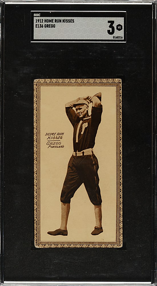 1912 E136 Home Run Kisses PCL David Gregg SGC VG 3