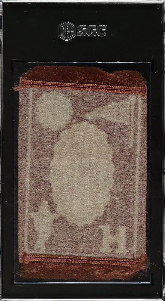 Circa 1910 B33 "College Athlete, Pennant and Seal" Fringed Rugs Harvard - Baseball SGC Authentic