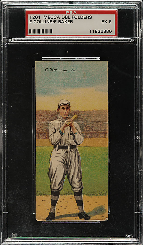 1911 T201 Mecca Double Folder Eddie Collins/Frank Baker PSA EX 5