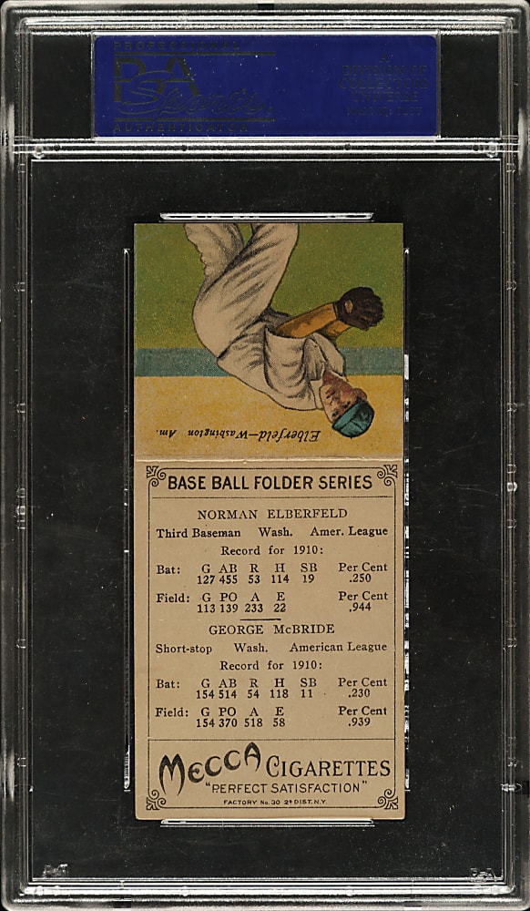 1911 T201 Mecca Double Folder McBride/Elberfeld PSA EX-MT 6