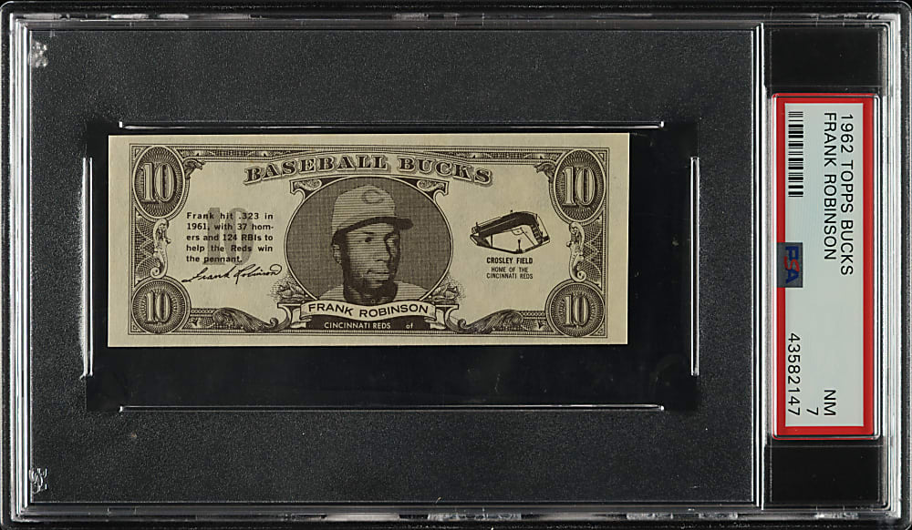 1962 Topps "Baseball Bucks" Frank Robinson PSA NM 7