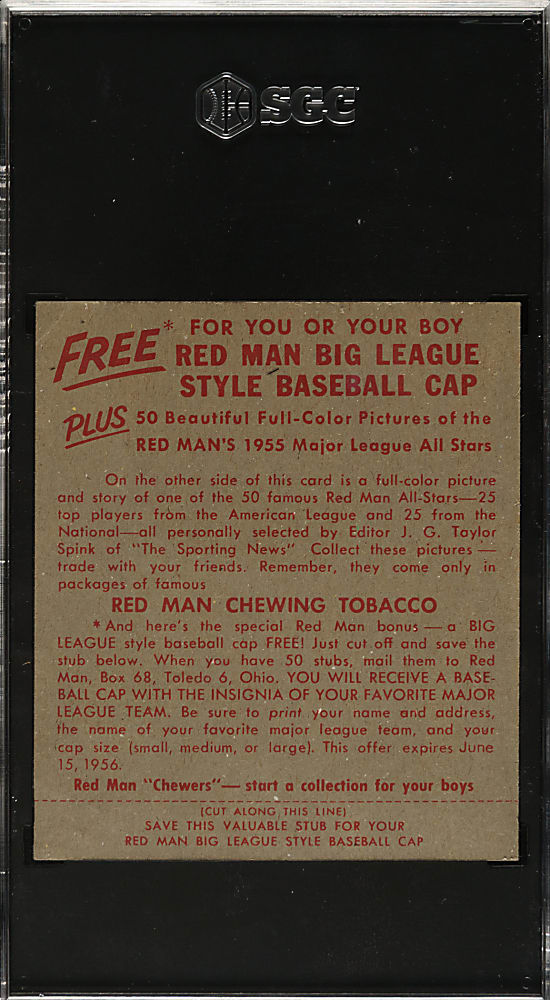 1955 Redman Tobacco #NL-7 Willie Mays SGC VG+ 3.5