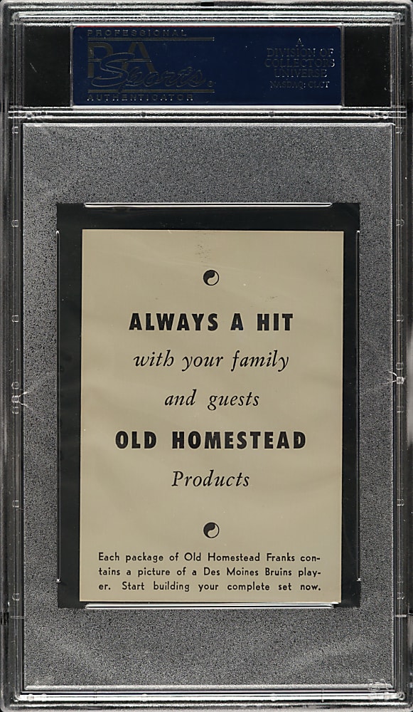 1955 Old Homestead Franks Des Moines Bruins John Pramesa PSA EX-MT 6