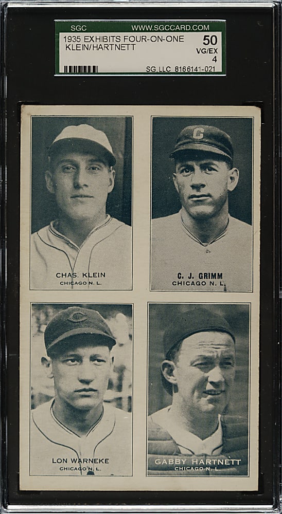 1935 Four-On-One Exhibits with Chuck Klein and Gabby Hartnett SGC VG/EX 50