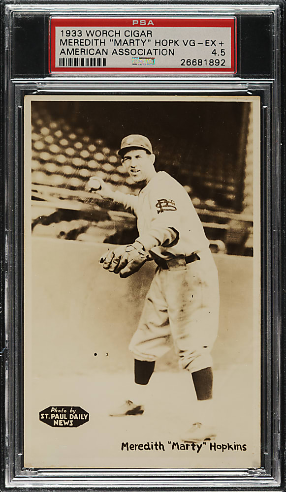 1933 Worch Cigar American Association Marty Hopkins PSA VG-EX+ 4.5
