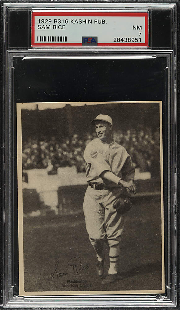 1929 R316 Kashin Publications Sam Rice PSA NM 7
