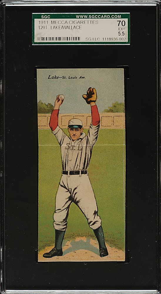 1911 T201 Mecca Double Folders Bobby Wallace/Lake SGC EX+ 70