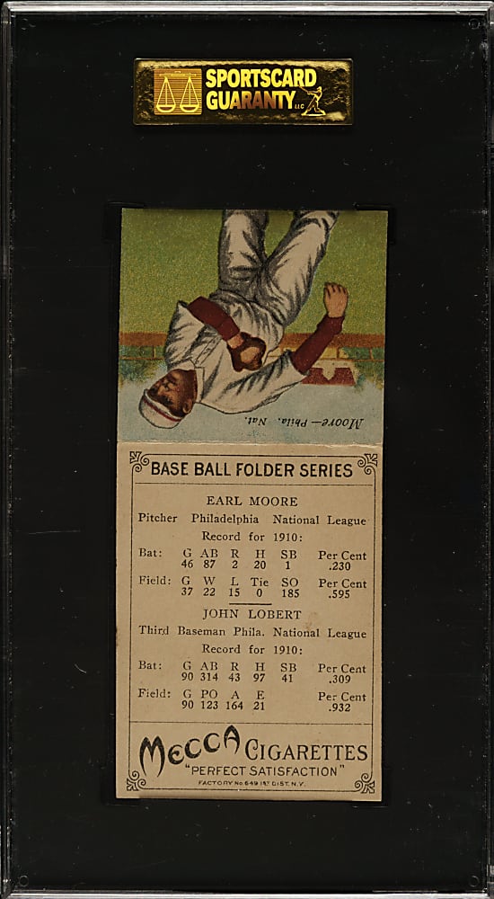 1911 T201 Mecca Double Folder Lobert/Moore SGC EX+ 70