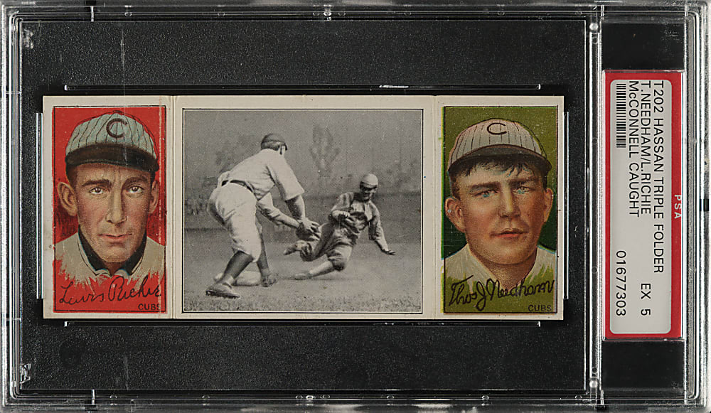 1912 T202 Hassan Triple Folder "McConnell Caught" Richie/Needham PSA EX 5