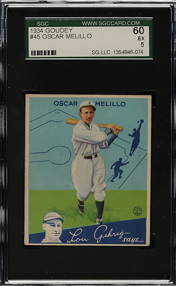 1934 R320 Goudey #45 Oscar Melillo SGC EX 60