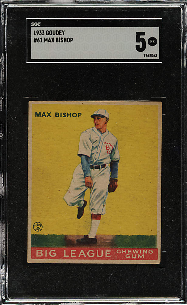 1933 R319 Goudey #61 Max Bishop SGC EX 5