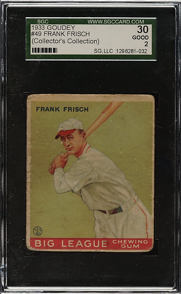 1933 R319 Goudey #49 Frank Frisch SGC GOOD 30