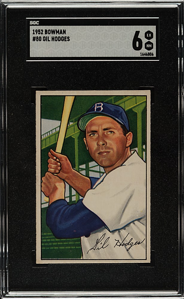 1952 Bowman #80 Gil Hodges SGC EX/NM 6