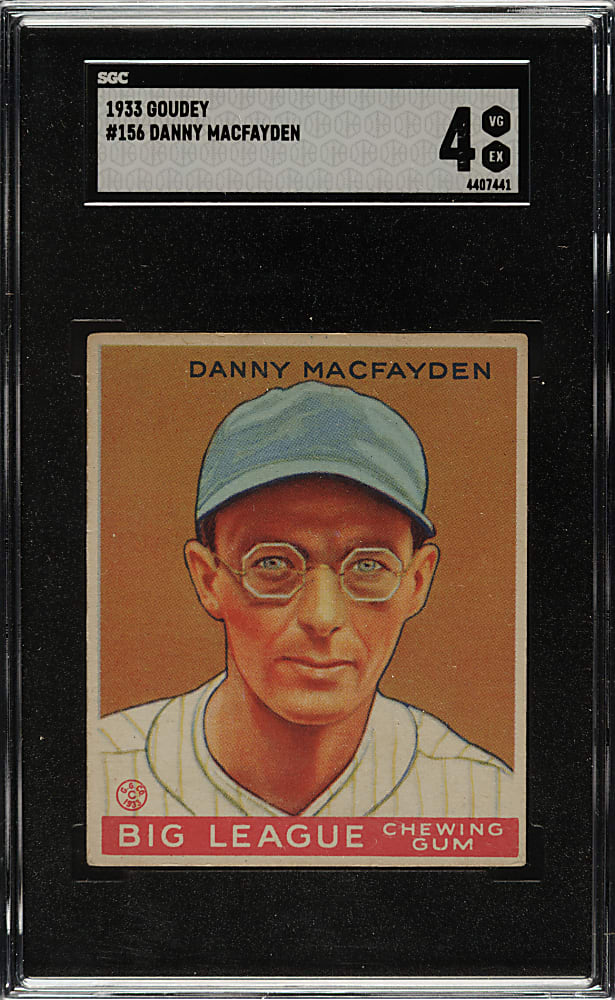 1933 R319 Goudey #156 Danny MacFayden SGC VG/EX 4