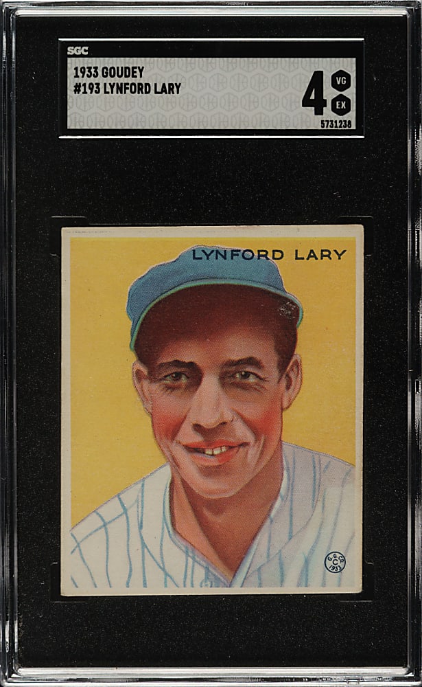 1933 R319 Goudey #193 Lynford Lary SGC VG/EX 4