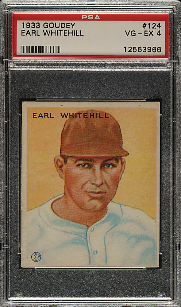1933 R319 Goudey #124 Earl Whitehill PSA VG-EX 4