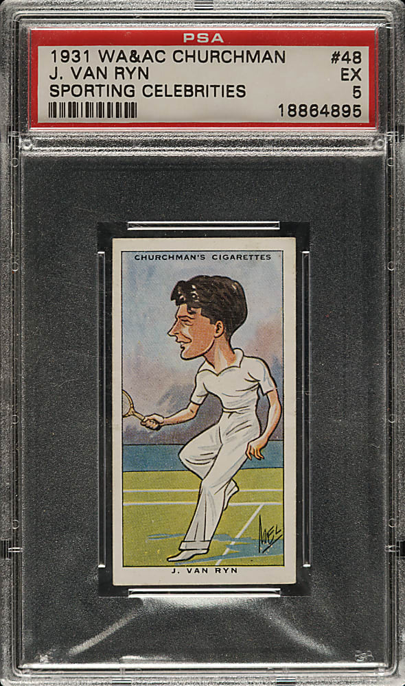 1931 W. A. A. C. Churchman "Sporting Celebrities" #48 John Van Ryn PSA EX 5