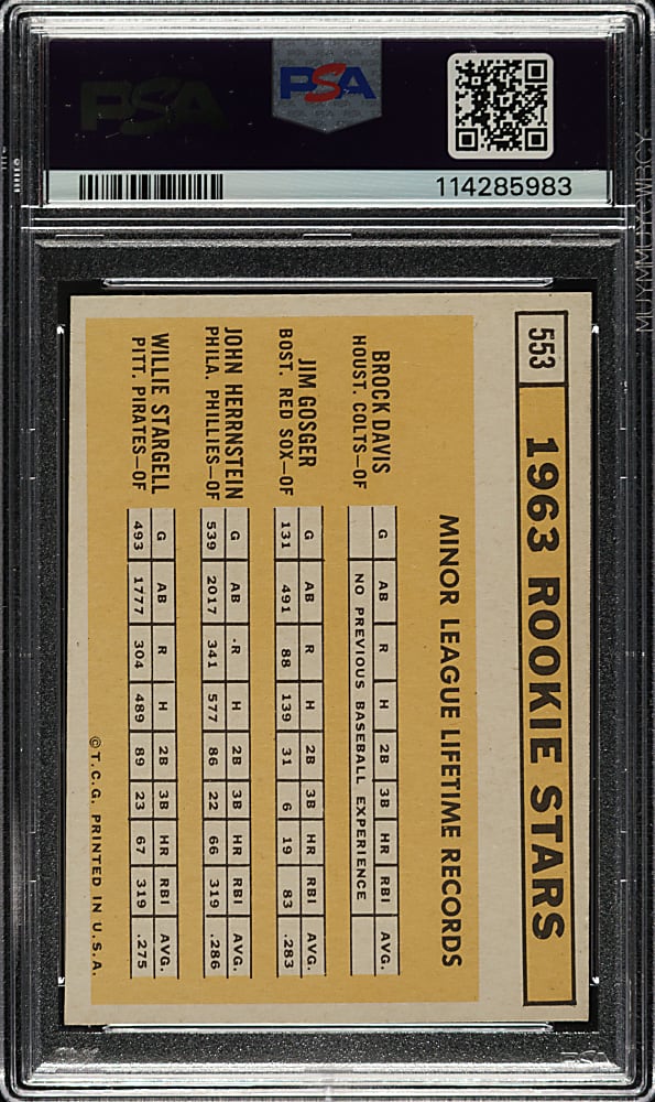 1963 Topps #553 Willie Stargell Rookie PSA EX-MT 6