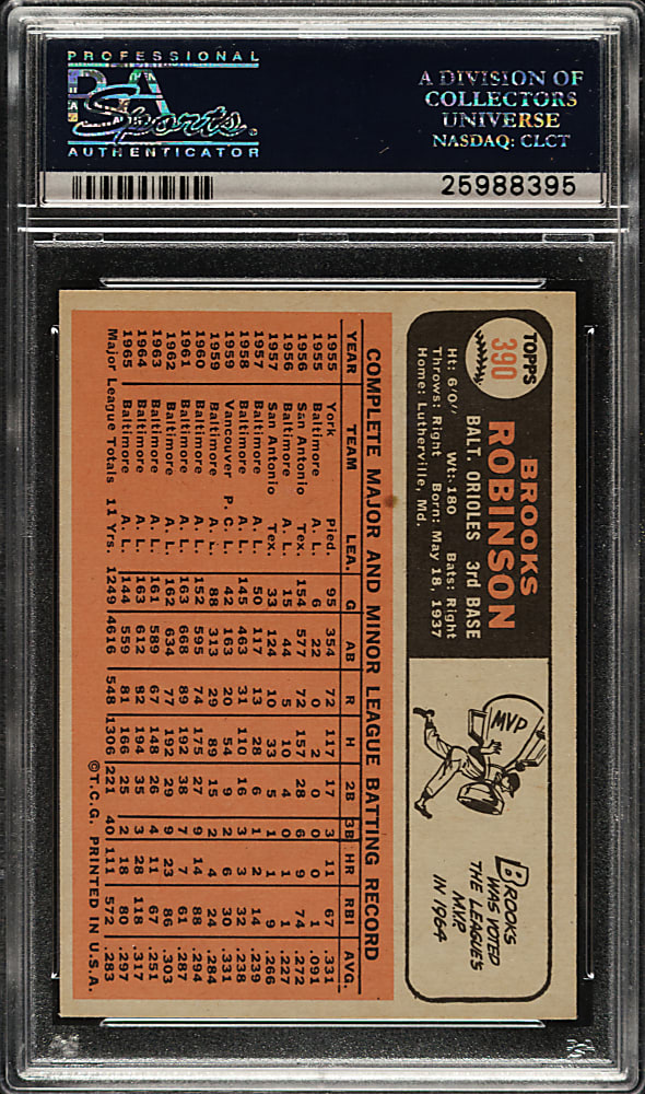 1966 Topps #390 Brooks Robinson PSA NM-MT 8