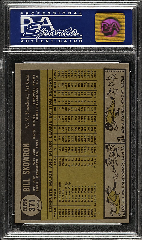 1961 Topps #371 Bill Skowron PSA MINT 9