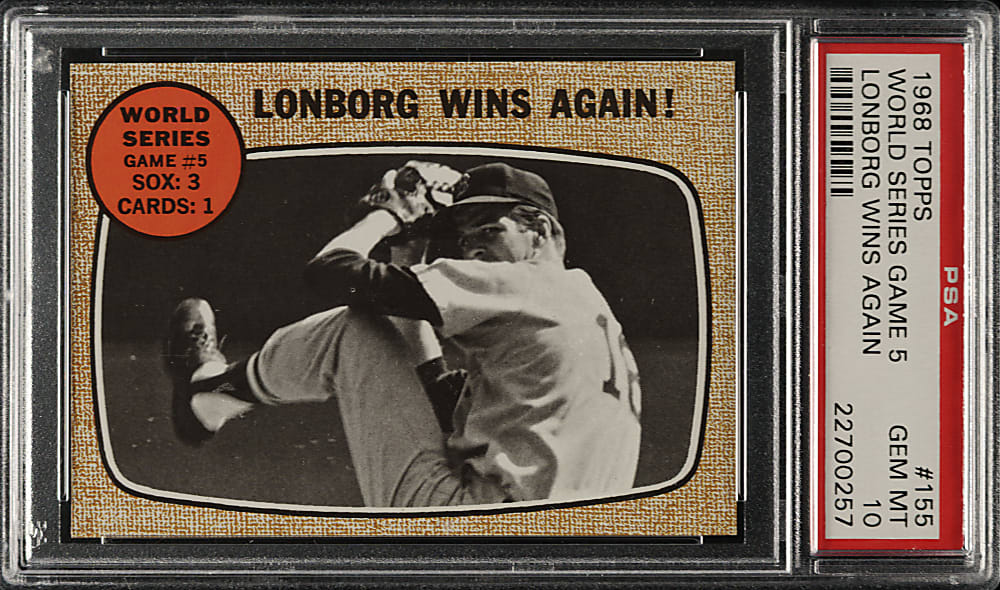 1968 Topps #155 World Series Game 5 Lonborg Wins Again PSA GEM MINT 10