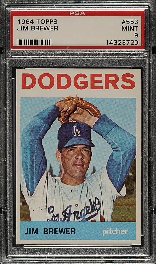 1964 Topps #553 Jim Brewer PSA MINT 9