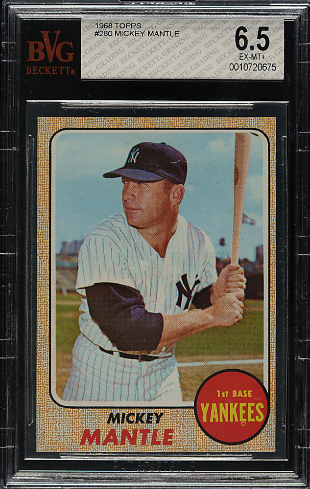1968 Topps #280 Mickey Mantle BVG EX-MT+ 6.5