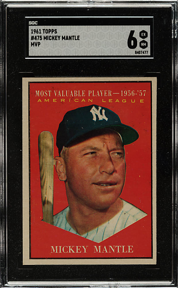 1961 Topps #475 Mickey Mantle MVP SGC EX/NM 6