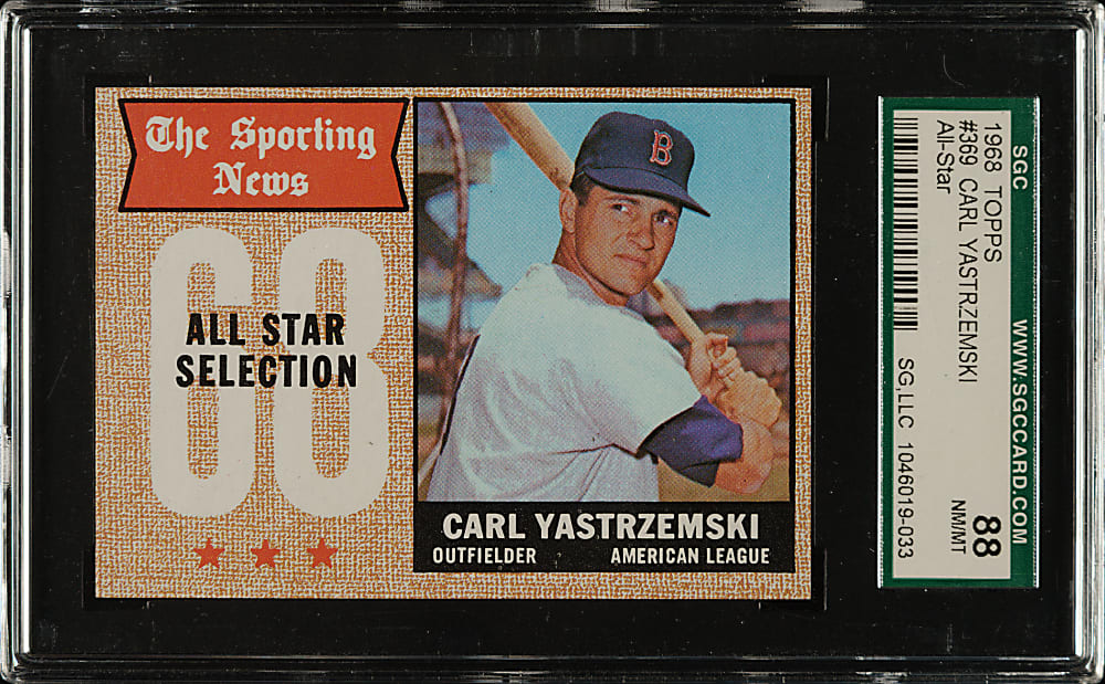 1968 Topps #369 Carl Yastrzemski All-Star SGC NM/MT 88