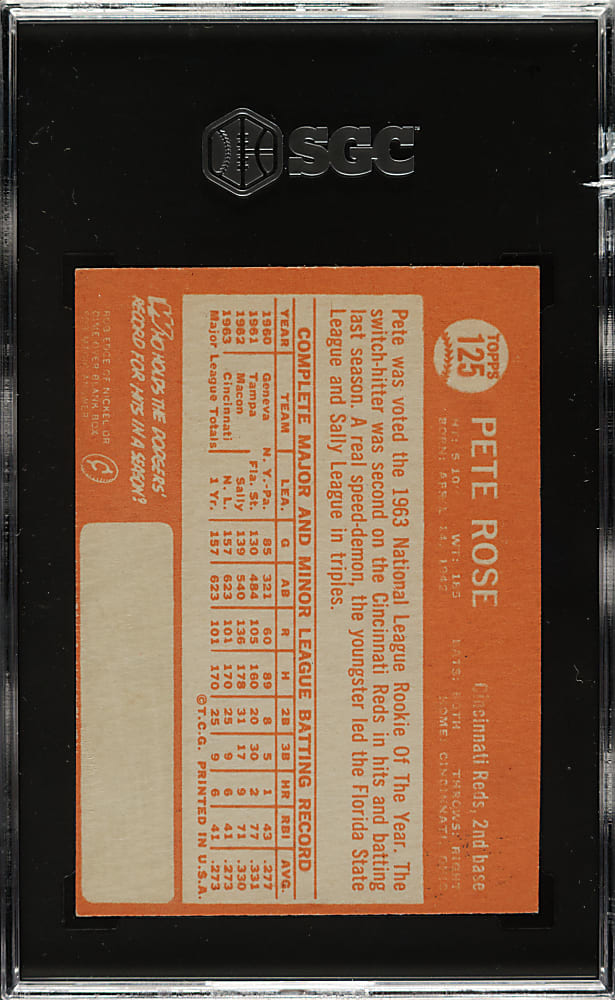 1964 Topps #125 Pete Rose SGC EX 5