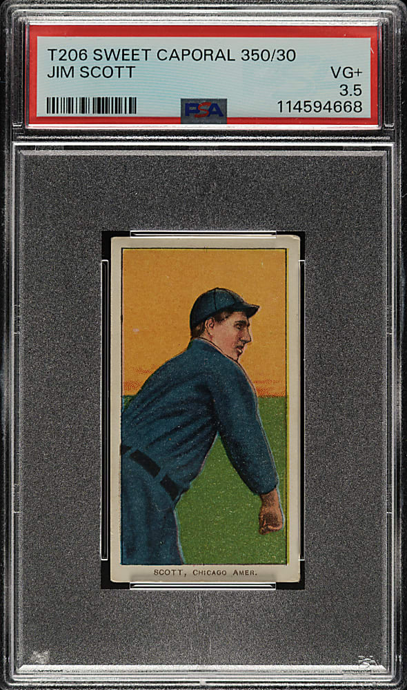 1909-1911 T206 White Border Jim Scott PSA VG+ 3.5