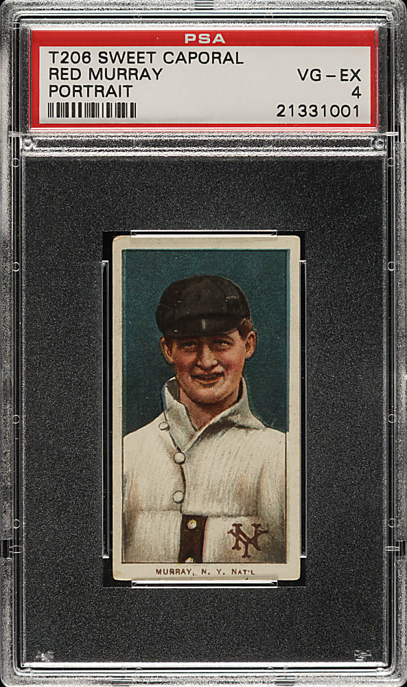 1909-1911 T206 White Border Red Murray Portrait PSA VG-EX 4
