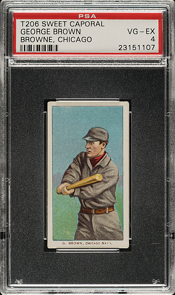 1909-1911 T206 White Border George Brown Chicago PSA VG-EX 4