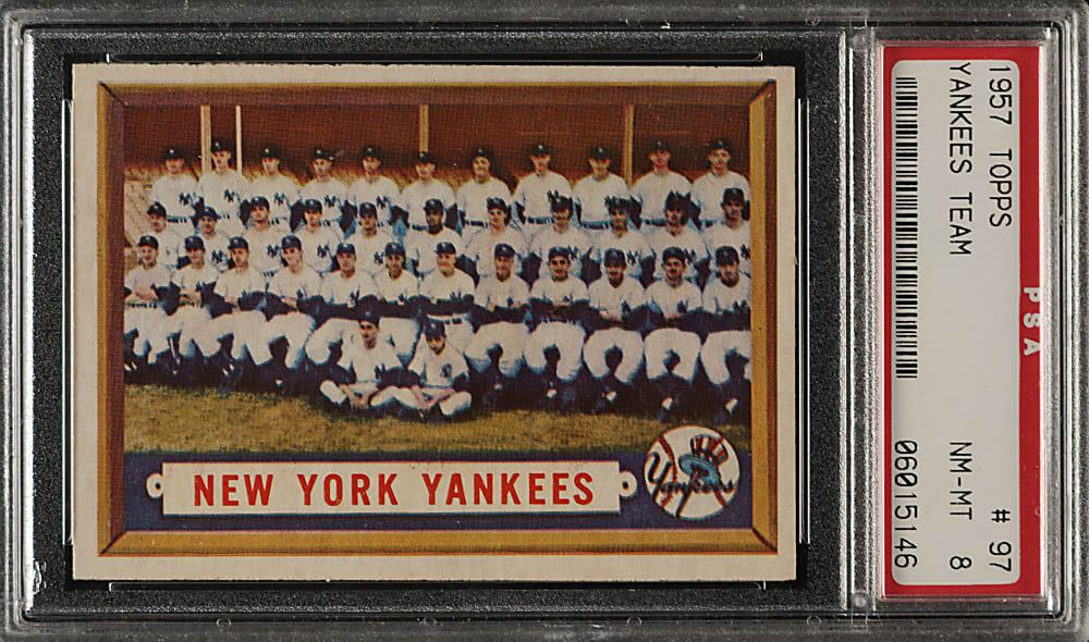 1957 Topps #97 New York Yankees Team PSA NM-MT 8