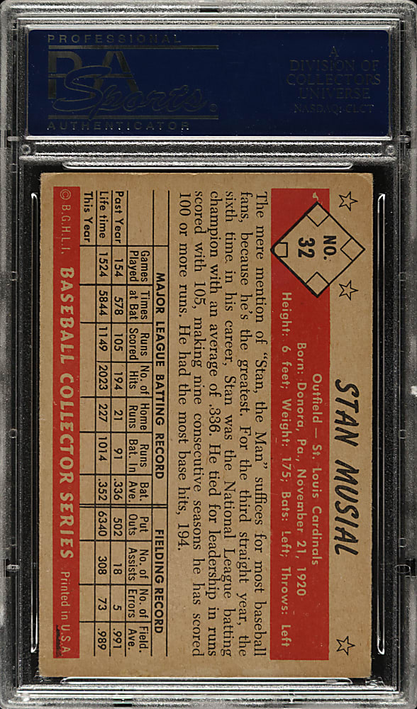 1953 Bowman Color #32 Stan Musial PSA VG-EX 4